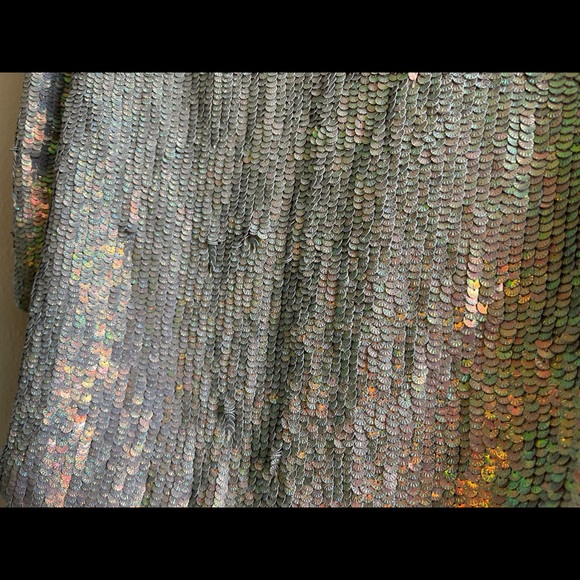 French Connection Pearl Queen Iridescent Sequin Jacket purchased size US 6 READ - Picture 7 of 16